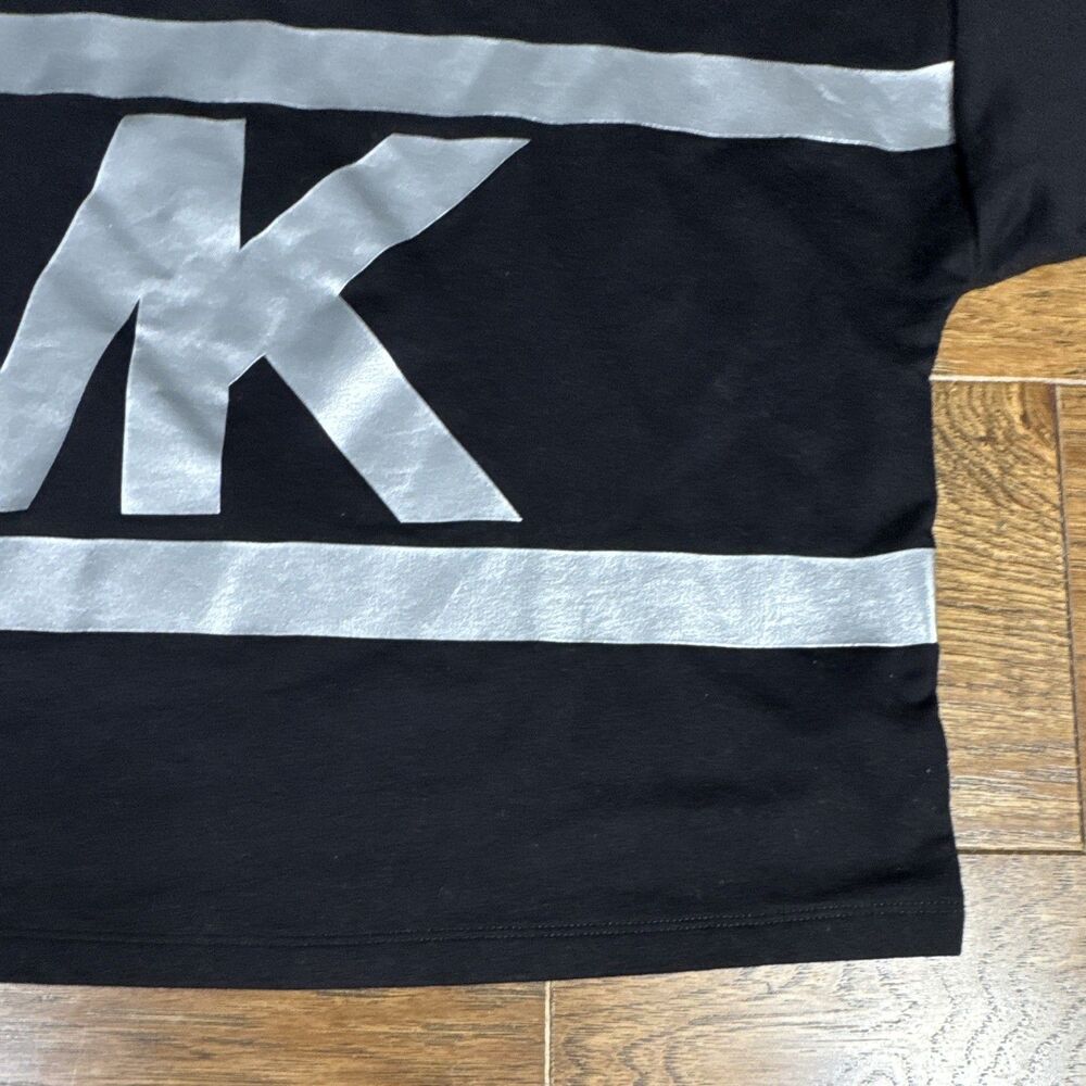 Michael Michael Kors Women's Crewneck Fleece Sweatshirt Silver MK Logo Black M - Picture 6 of 12
